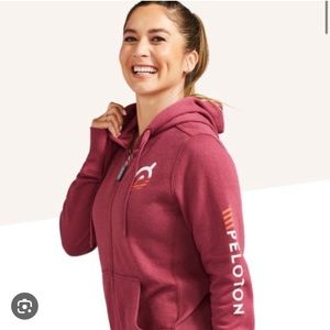 Peloton women’s zip up maroon sweatshirt